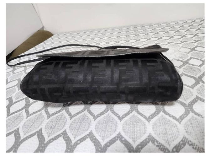 Borsa a tracolla Fendi Zucchino FF Nera Nero - vista 6