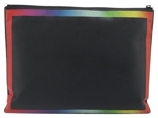Louis Vuitton Pochette A4 Rainbow Taiga Leather Nero - vista 2