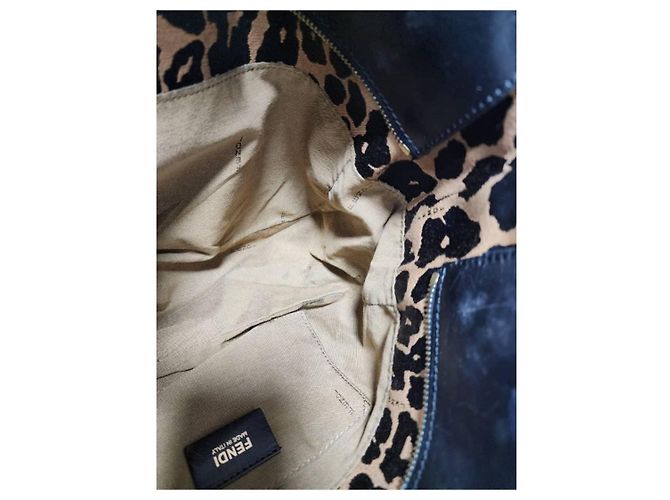 Fendi Borsa Tote in Tela Stampa Leopardata Marrone Nero Stampa leopardo - vista 11
