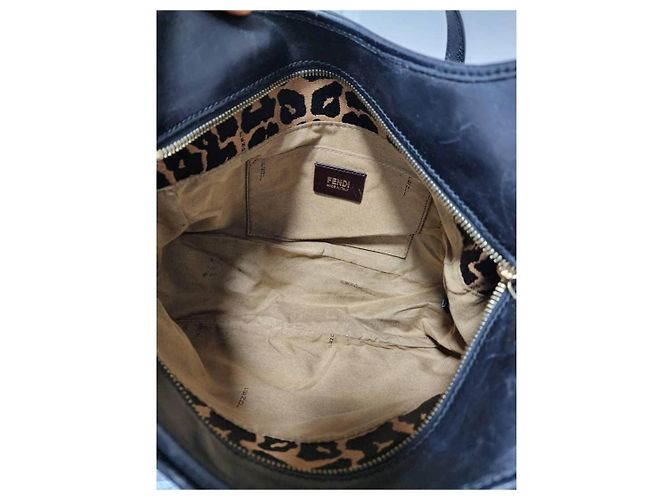 Fendi Borsa Tote in Tela Stampa Leopardata Marrone Nero Stampa leopardo - vista 13