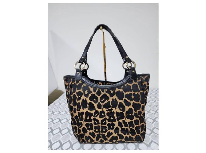 Fendi Borsa Tote in Tela Stampa Leopardata Marrone Nero Stampa leopardo - vista 3