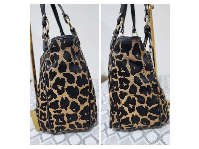 Fendi Borsa Tote in Tela Stampa Leopardata Marrone Nero Stampa leopardo - vista 7
