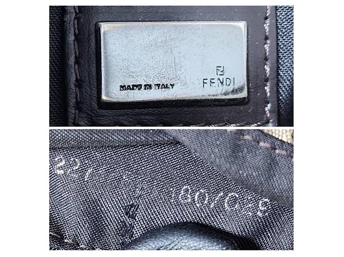 FENDI Zucchino Vitello Mini Mama Baguette Beige/Brown Marrone - vista 2