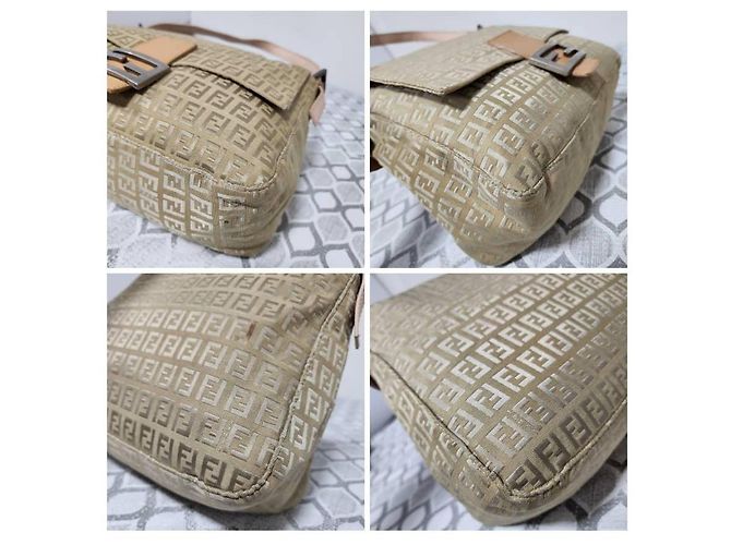 FENDI Zucchino Vitello Mama Baguette Beige - vista 12