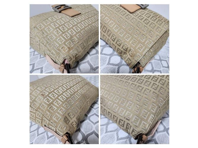FENDI Zucchino Vitello Mama Baguette Beige - vista 13