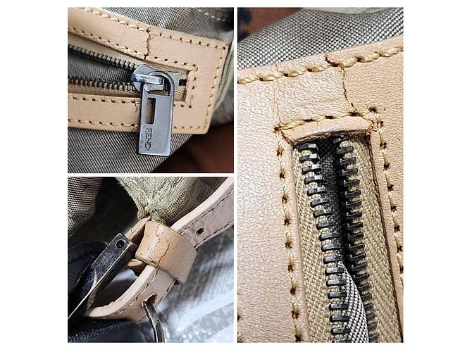 FENDI Zucchino Vitello Mama Baguette Beige - vista 8