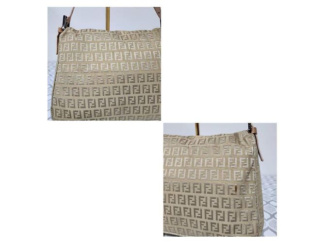 FENDI Zucchino Vitello Mama Baguette Beige - vista 9