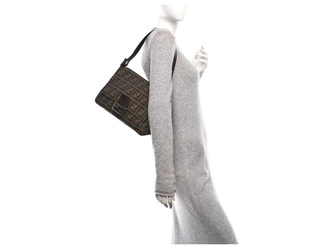 FENDI Vintage Zucca Mama Baguette Brown Tasche - Ansicht 15