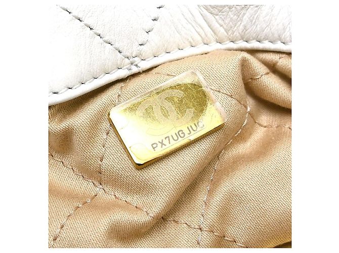 Chanel 22 Chain Quilted Calfskin Medium Bianco - vista 5