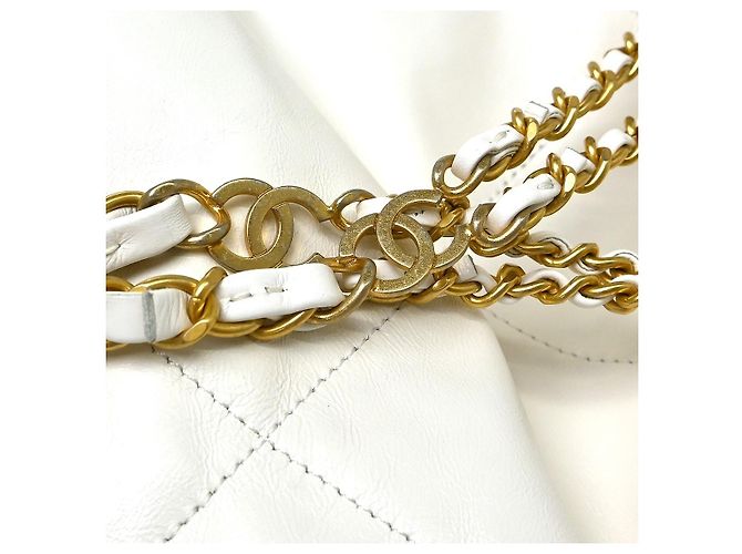 Chanel 22 Chain Quilted Calfskin Medium Bianco - vista 7