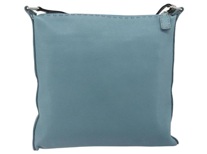 Fendi Vintage Selleria Zip Messenger Leather Medium Blu - vista 2