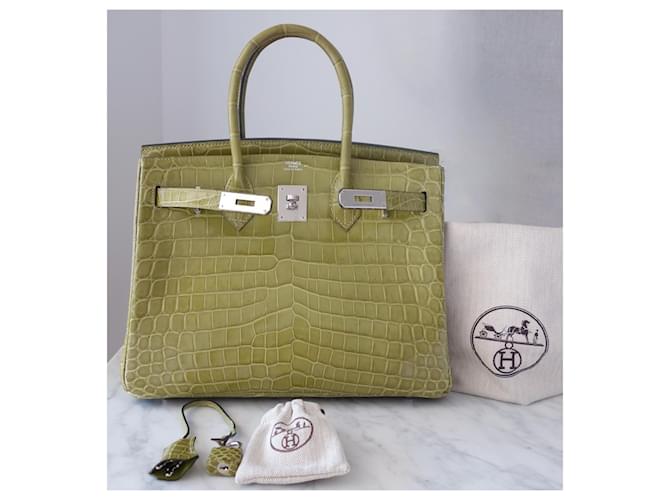borsa Hermès Birkin 30 crocodile Verde - vista 10