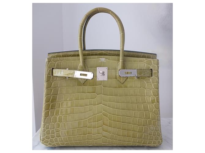 borsa Hermès Birkin 30 crocodile Verde - vista 11