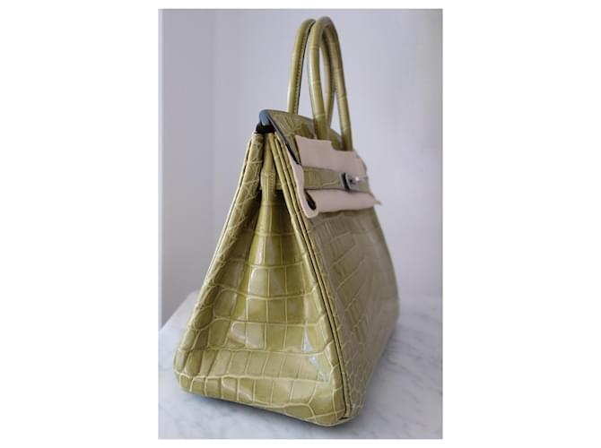 borsa Hermès Birkin 30 crocodile Verde - vista 2