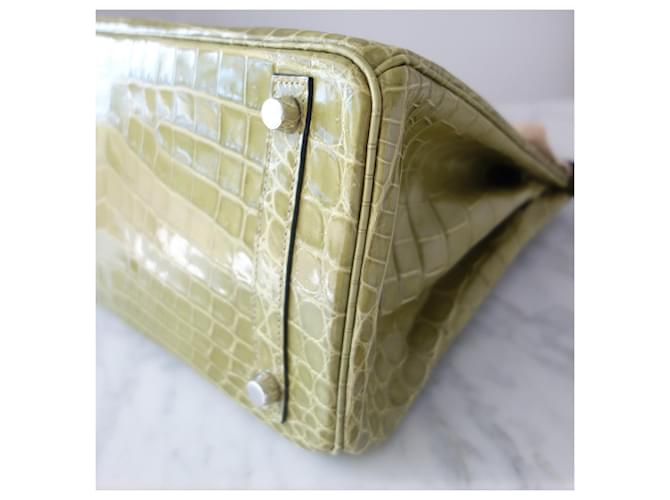 borsa Hermès Birkin 30 crocodile Verde - vista 4