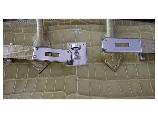 borsa Hermès Birkin 30 crocodile Verde - vista 9