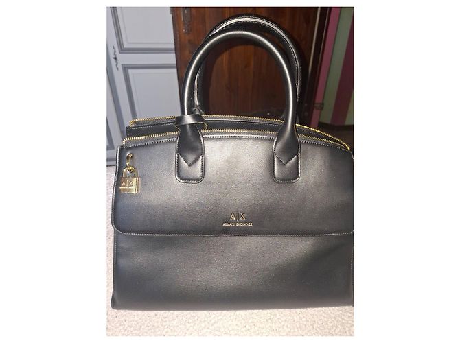 Borsa a mano Armani Exchange in pelle nera Nero - vista 7