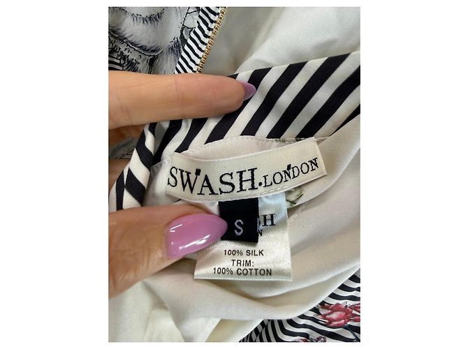 Autre Marque Swash London Wendbare Bomberjacke Schwarz Weiß Mehrfarben - Ansicht 4