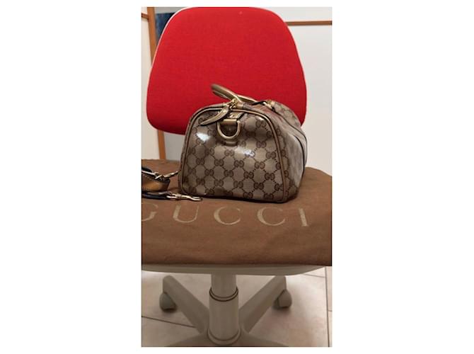 Borsa Gucci Boston Monogram Dorata Marrone D'oro - vista 3