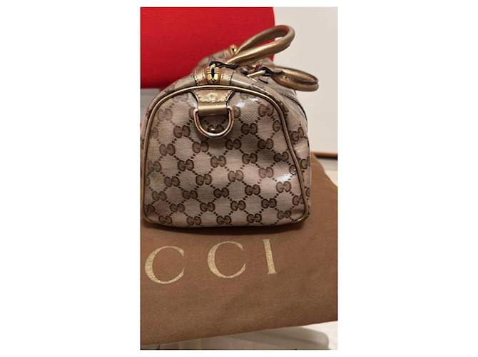 Borsa Gucci Boston Monogram Dorata Marrone D'oro - vista 4