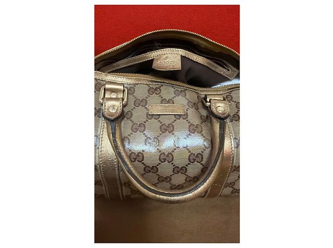 Borsa Gucci Boston Monogram Dorata Marrone D'oro - vista 5