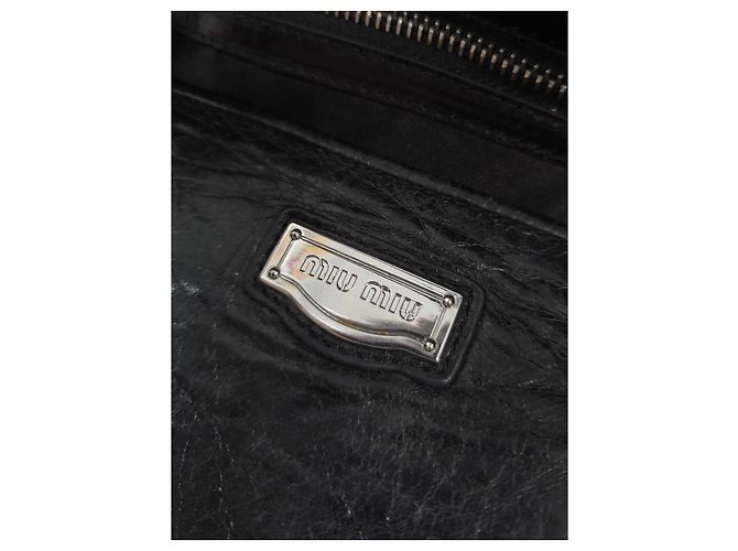 Magnifica Borsa a Mano Miu Miu Vitello Nero - vista 10