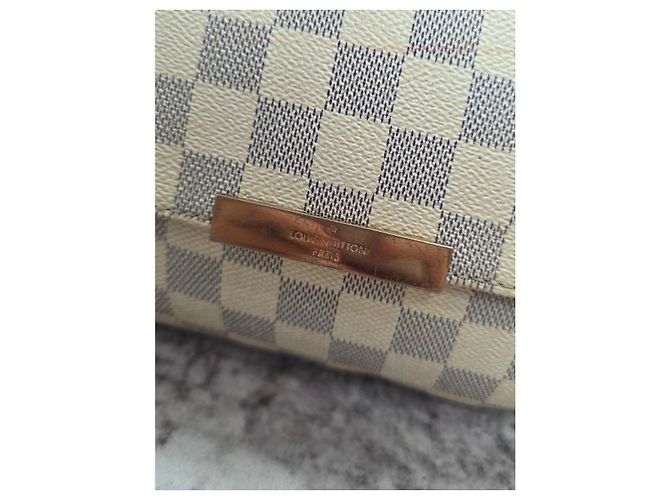 Prachtvolle Louis Vuitton Favorite Tasche Weiß Beige - Ansicht 2