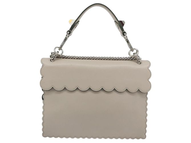 Fendi Kan I in pelle Medium Marrone - vista 2