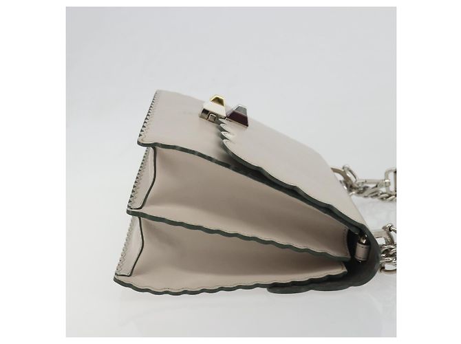 Fendi Kan I in pelle Medium Marrone - vista 3