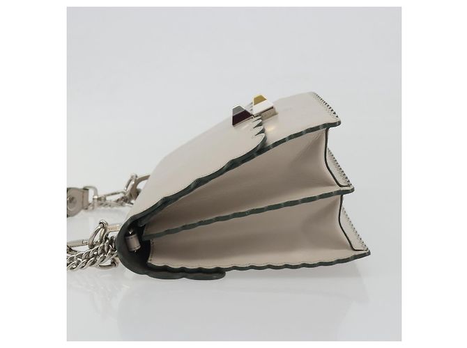Fendi Kan I in pelle Medium Marrone - vista 4