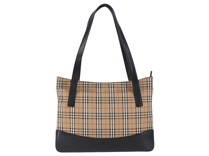 BURBERRY Nova Check Tote Bag aus Canvas Beige Auth 196697 - Ansicht 13