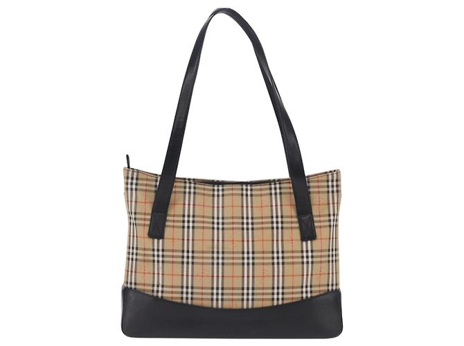 BURBERRY Nova Check Tote Bag aus Canvas Beige Auth 196697 - Ansicht 2