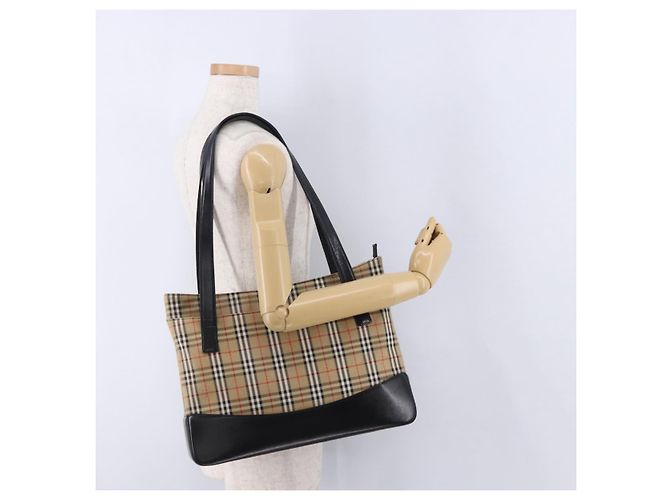 BURBERRY Nova Check Tote Bag aus Canvas Beige Auth 196697 - Ansicht 25