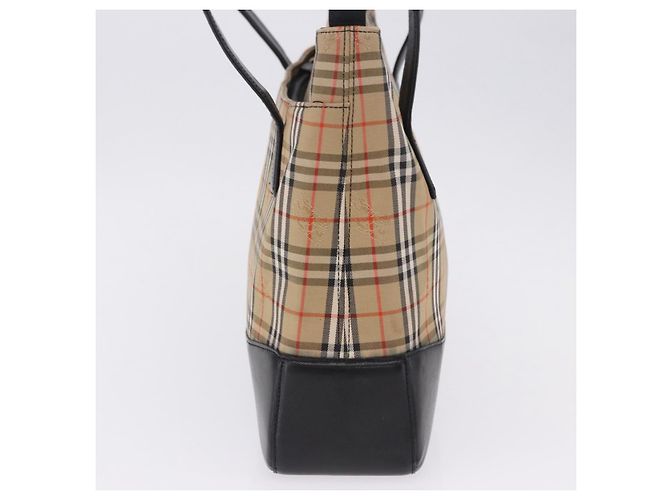 BURBERRY Nova Check Tote Bag aus Canvas Beige Auth 196697 - Ansicht 4