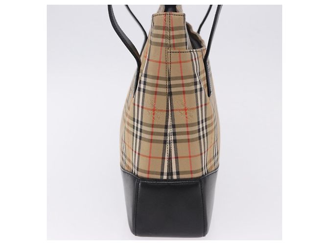 BURBERRY Nova Check Tote Bag aus Canvas Beige Auth 196697 - Ansicht 5