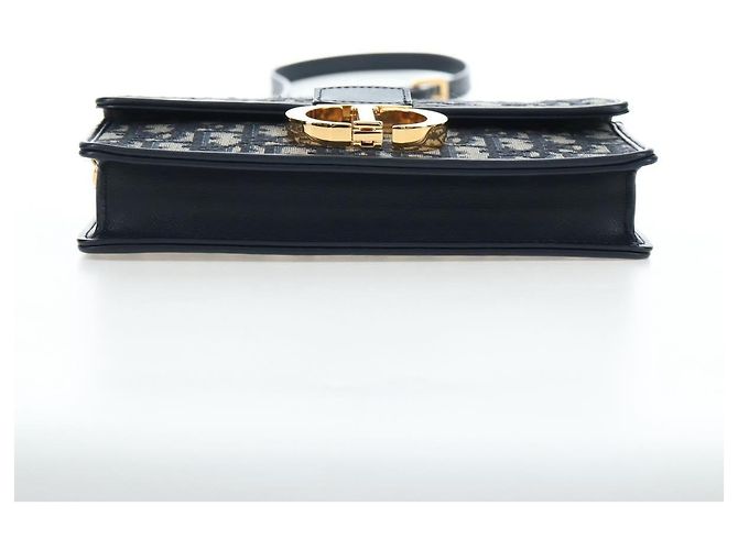Christian Dior Borsa Dior 30 Montaigne in tela Trotter Dior 2way Blu Navy Oro Auth 196920SAM D'oro - vista 12