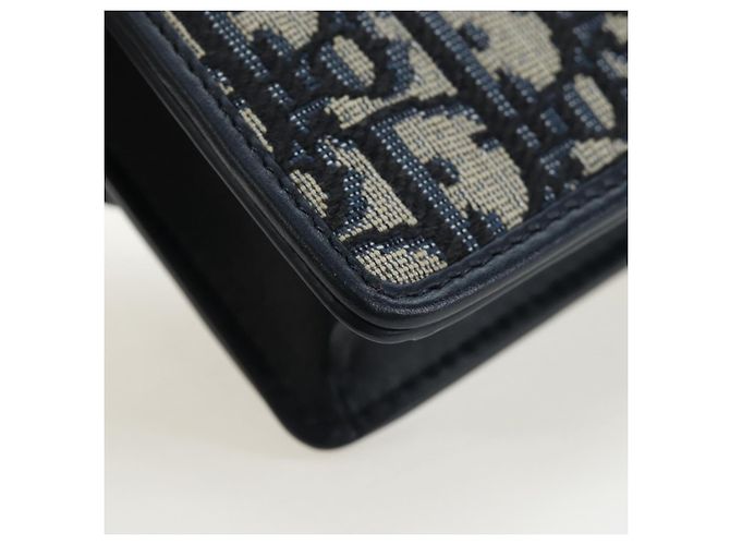 Christian Dior Borsa Dior 30 Montaigne in tela Trotter Dior 2way Blu Navy Oro Auth 196920SAM D'oro - vista 15
