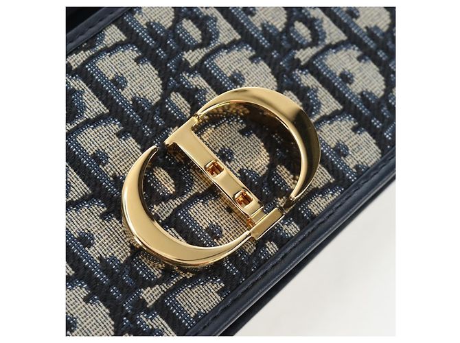 Christian Dior Borsa Dior 30 Montaigne in tela Trotter Dior 2way Blu Navy Oro Auth 196920SAM D'oro - vista 22