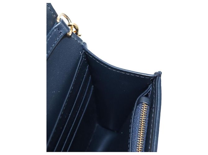 Christian Dior Borsa Dior 30 Montaigne in tela Trotter Dior 2way Blu Navy Oro Auth 196920SAM D'oro - vista 24