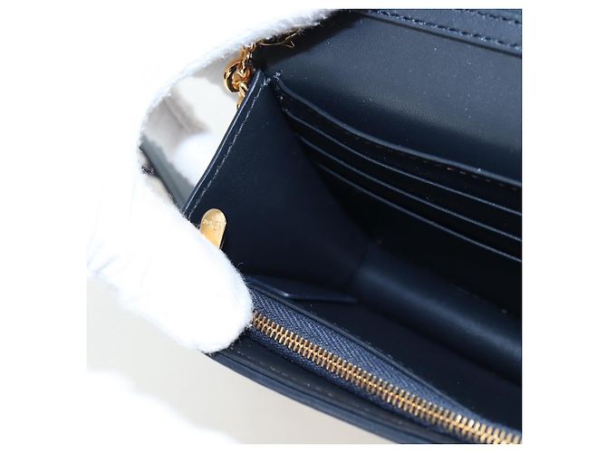 Christian Dior Borsa Dior 30 Montaigne in tela Trotter Dior 2way Blu Navy Oro Auth 196920SAM D'oro - vista 25