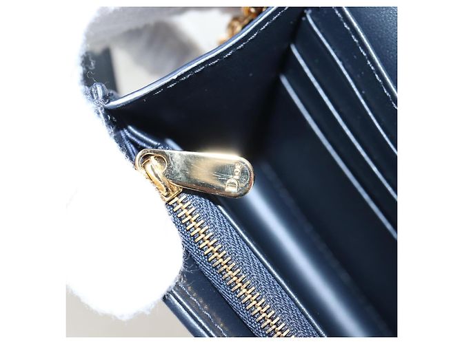 Christian Dior Borsa Dior 30 Montaigne in tela Trotter Dior 2way Blu Navy Oro Auth 196920SAM D'oro - vista 26