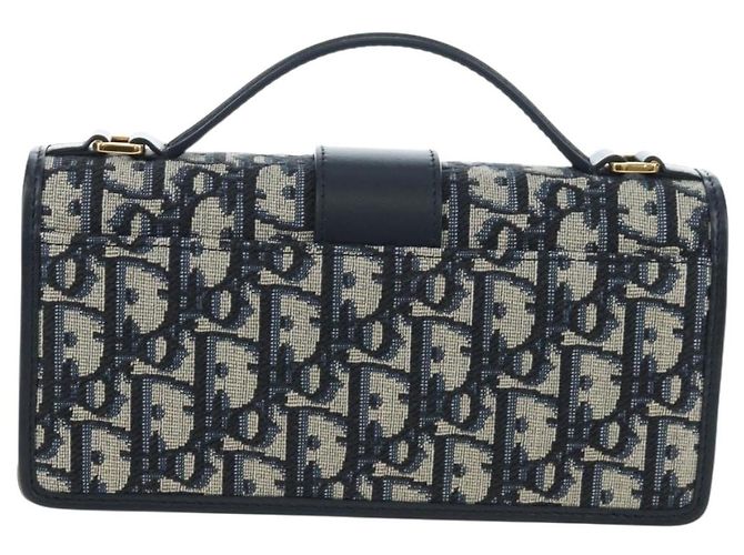 Christian Dior Borsa Dior 30 Montaigne in tela Trotter Dior 2way Blu Navy Oro Auth 196920SAM D'oro - vista 3