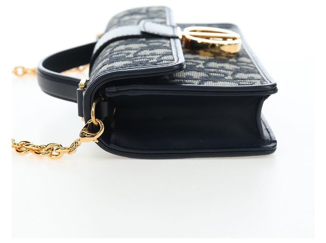 Christian Dior Borsa Dior 30 Montaigne in tela Trotter Dior 2way Blu Navy Oro Auth 196920SAM D'oro - vista 4