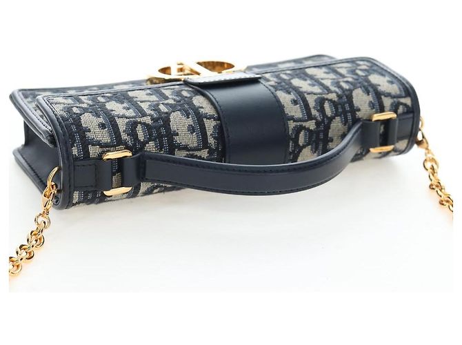 Christian Dior Borsa Dior 30 Montaigne in tela Trotter Dior 2way Blu Navy Oro Auth 196920SAM D'oro - vista 6