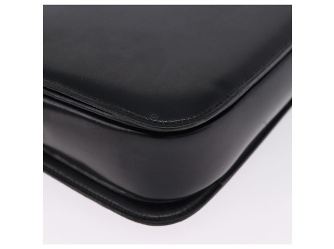 16 Borsa a Spalla CÉLINE Carrozza in Pelle Nera con Finiture Dorate Auth 198641 Nero - vista 15