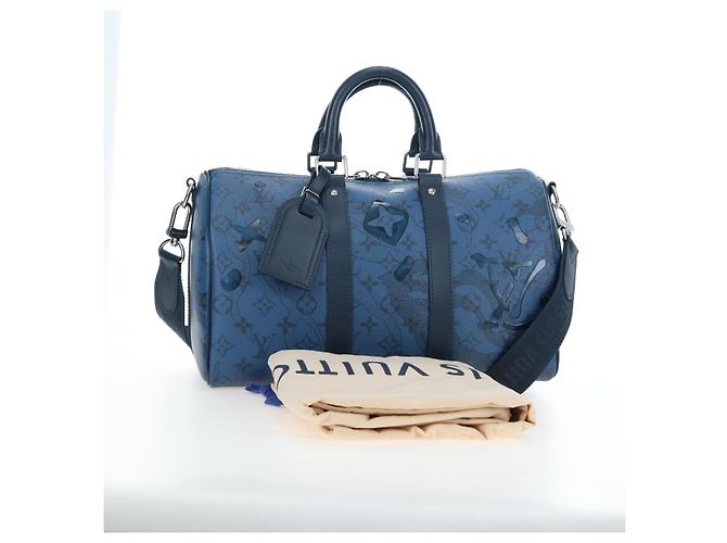 LOUIS VUITTON Monogram Aqua Garden Speedy Bandouliere 35 M22573 Auth 195516SAM Blu Monogramma - vista 12