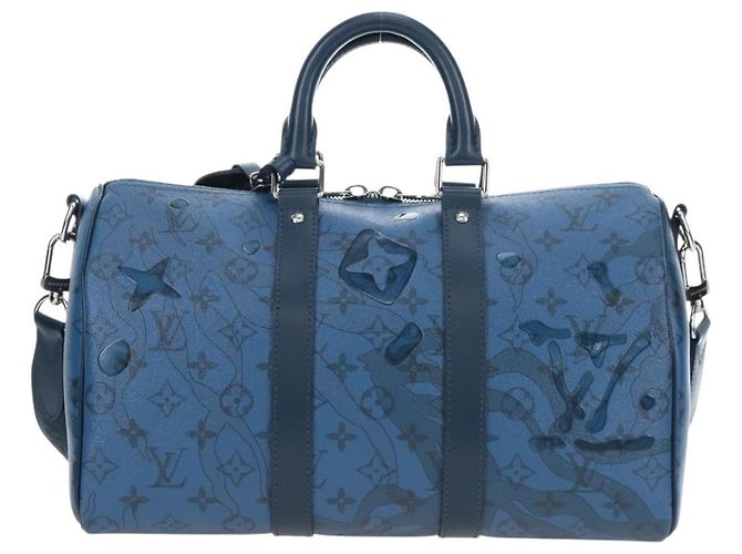 LOUIS VUITTON Monogram Aqua Garden Speedy Bandouliere 35 M22573 Auth 195516SAM Blu Monogramma - vista 13