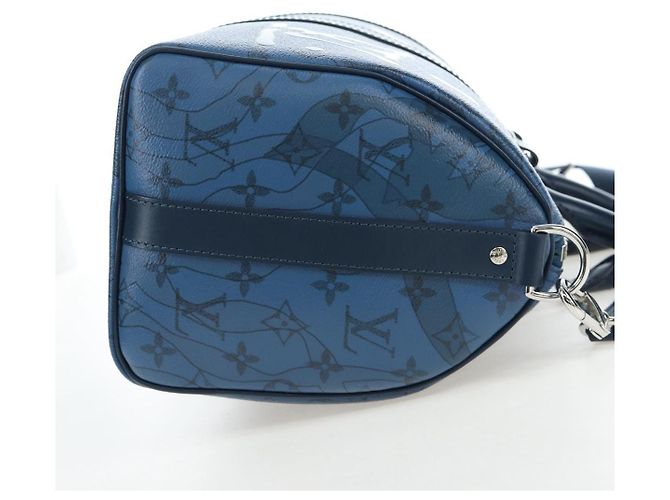 LOUIS VUITTON Monogram Aqua Garden Speedy Bandouliere 35 M22573 Auth 195516SAM Blu Monogramma - vista 4