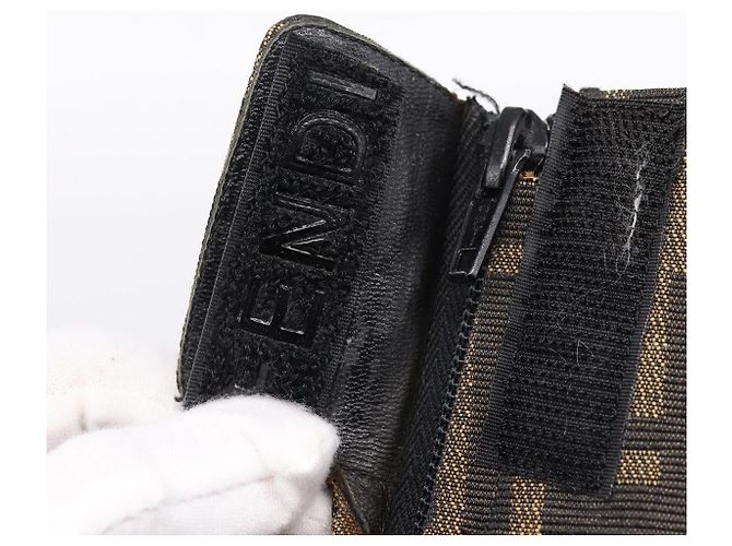 Botines FENDI Zucca Canvas Marrón Negro Auth BA15000A Castaño - vista 20