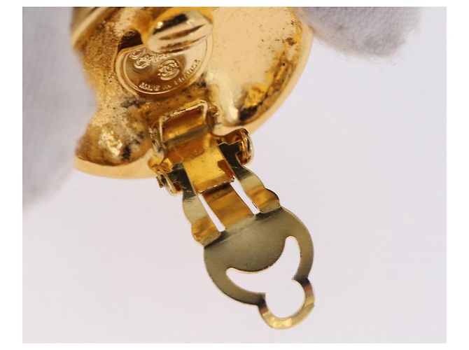 Orecchini CHANEL Mademoiselle Metallo Tono Oro CC Auth 198838 - vista 12